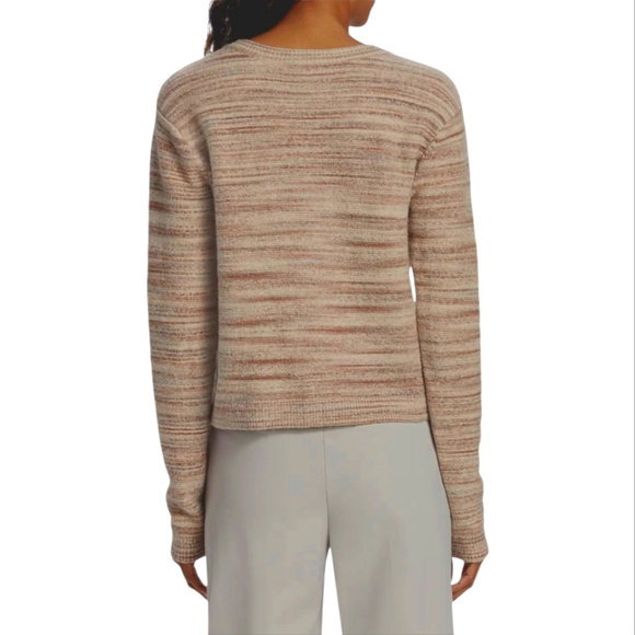 ATM Anthony Thomas Melillo Space Dyed V-Neck Sweater Neutral Stripe Small NWT - Picture 10 of 11